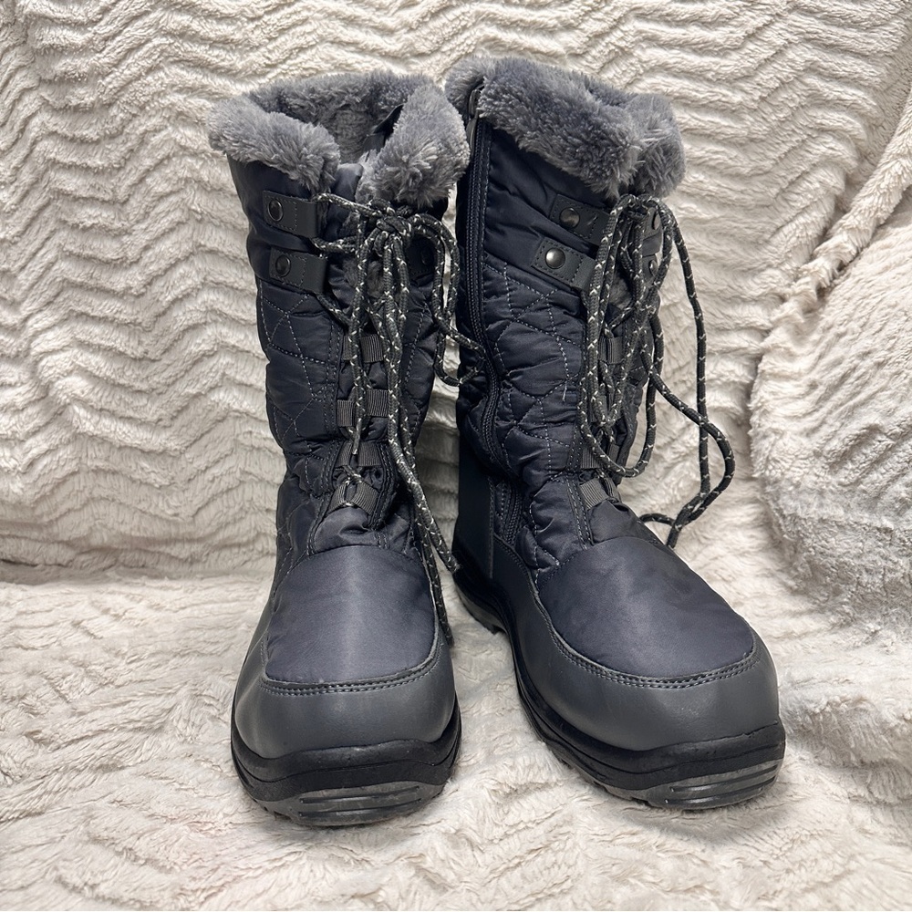 Dream Pairs Goose Womens Grey Faux Fur Winter Boots Size 9  EUC!
